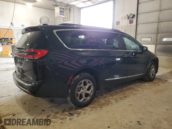 2023 Chrysler Pacifica Limited with VIN 2C4RC3GGXPR503876, listed as a Copart auction lot 45938445 with 12,606 mi miles and Salvage title. Bid and sale history available at DreamBid. Image 3.