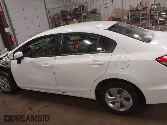 2015 Honda Civic LX with VIN 19XFB2F53FE281911, listed as a IAAI auction lot 41586638 with 200,966 mi miles and . Bid and sale history available at DreamBid. Image 14.