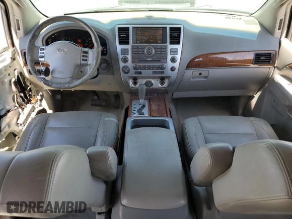2008 Infiniti QX56 with VIN 5N3AA08C48N908968, listed as a Copart auction lot 53845735 with 166,339 mi miles and Salvage Title. Bid and sale history available at DreamBid. Image 8.