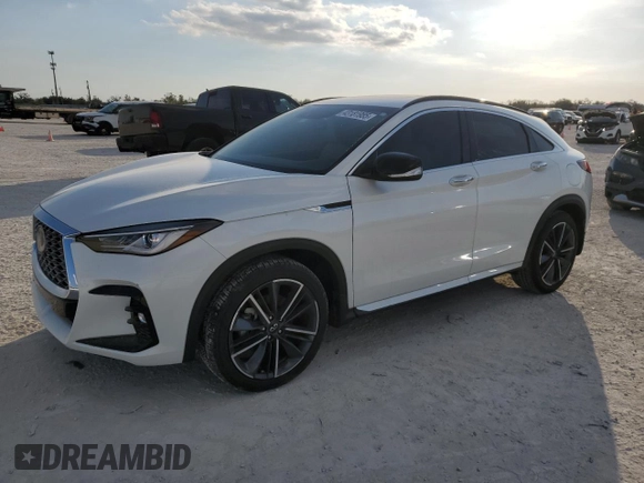 2023 Infiniti QX55 Luxe z VIN 3PCAJ5JR2PF124617, wystawiony jako Copart lot #43181985 z przebiegiem 12 809 mil mil oraz Nie do naprawy • Non repairable. Historia ofert i sprzedaży dostępna na DreamBid. Obrazek 1.