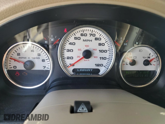 2005 Ford F-150 XLT with VIN 1FTRX12585FA42177, listed as a Copart auction lot 64841645 with 153,779 mi miles and Salvage title. Bid and sale history available at DreamBid. Image 9.