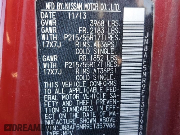 2014 Nissan Juke Nismo with VIN JN8AF5MR9ET357986, listed as a Copart auction lot 87523265 with Not Provided miles and Salvage Title. Bid and sale history available at DreamBid. Image 14.