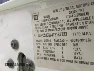 2001 Chevrolet Blazer LT с VIN 1GNCS13W412187723, выставлен на аукционе IAAI как лот 42189626 с пробегом 223 332 миль миль и . История ставок и продаж доступна на DreamBid. Изображение 9.