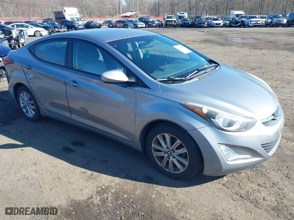 2014 Hyundai Elantra SE with VIN KMHDH4AEXEU049424, listed as a IAAI auction lot 41858569 with 77,496 mi miles. Bid and sale history available at carsss.com. Image 1.