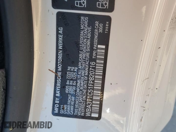 2015 BMW 4 Series 428i xDrive with VIN WBA3T1C51FP820716, listed as a Copart auction lot 73835044 with Not Provided miles and Non Repairable. Bid and sale history available at carsss.com. Image 14.
