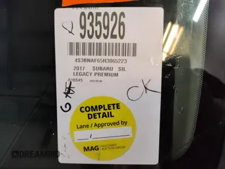 2017 Subaru Legacy Premium with VIN 4S3BNAF65H3065223, listed as a IAAI auction lot 42801701 with 86,439 mi miles and . Bid and sale history available at DreamBid. Image 15.