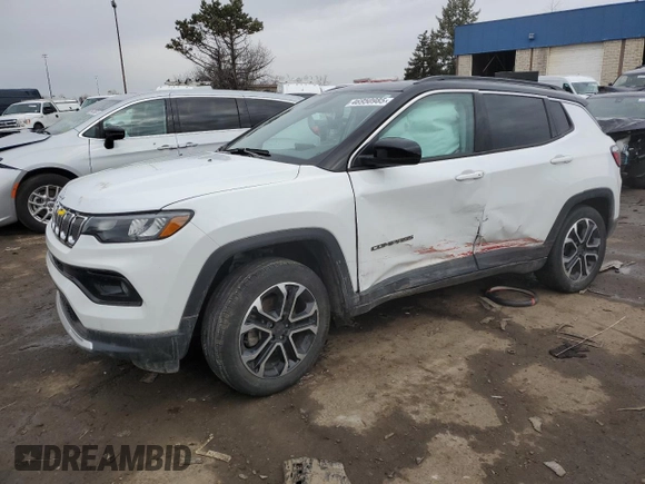 2022 Jeep Compass High Altitude z VIN 3C4NJDCB8NT232024, wystawiony jako Copart lot #46950985 z przebiegiem Nie podano mil oraz Szkoda całkowita • Salvage title. Historia ofert i sprzedaży dostępna na DreamBid. Obrazek 1.