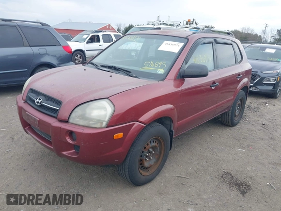2007 Hyundai Tucson GLS with VIN KM8JM12B17U516895, listed as a IAAI auction lot 41836971 with 193,049 mi miles. Bid and sale history available at carsss.com. Image 2.
