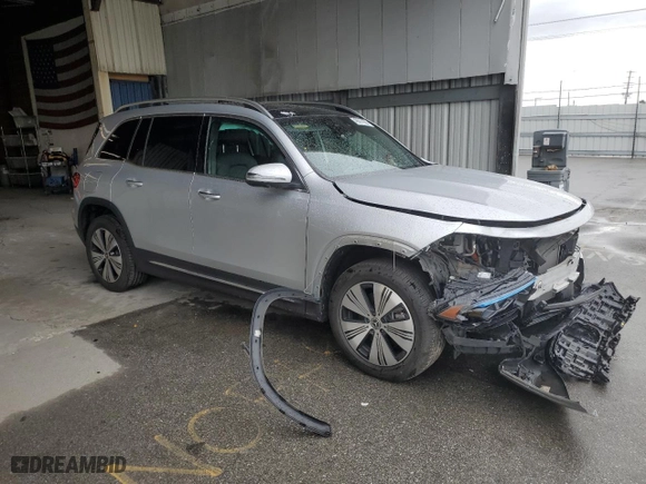 2023 Mercedes-Benz EQB with VIN W1N9M0KB8PN052962, listed as a Copart auction lot 48611095 with 17,663 mi miles and Salvage Title. Bid and sale history available at carsss.com. Image 4.