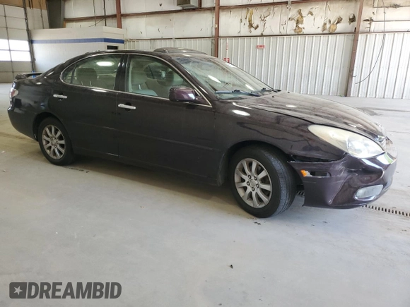 2003 Lexus ES 300 with VIN JTHBF30G030105503, listed as a Copart auction lot 53875065 with 332,920 mi miles and Salvage Title. Bid and sale history available at DreamBid. Image 4.