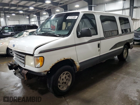 1994 Ford Econoline Cargo with VIN 1FDEE14NXRHA01931, listed as a Copart auction lot 52773195 with 274,770 mi miles and Salvage Title. Bid and sale history available at carsss.com. Image 1.