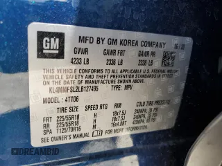 2020 Buick Encore GX Essence with VIN KL4MMFSL2LB127495, listed as a Copart auction lot 61805015 with 67,222 mi miles and Salvage title. Bid and sale history available at DreamBid. Image 12.