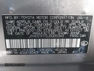 2018 Lexus LS with VIN JTHC51FF5J5005343, listed as a IAAI auction lot 41582364 with 93,085 mi miles. Bid and sale history available at carsss.com. Image 9.