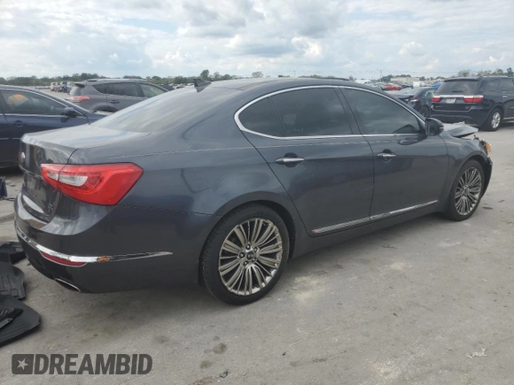 2014 Kia Cadenza Premium with VIN KNALN4D7XE5141114, listed as a Copart auction lot 72999484 with 187,302 mi miles and Salvage Title. Bid and sale history available at carsss.com. Image 3.