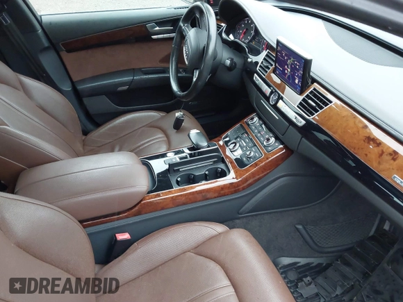 2012 Audi A8 L with VIN WAURVAFD7CN011767, listed as a IAAI auction lot 41848096 with 98,397 mi miles. Bid and sale history available at carsss.com. Image 5.