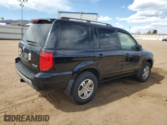 2005 Honda Pilot EX-L z VIN 5FNYF18585B066439, wystawiony jako Copart lot #48514715 z przebiegiem 157 781 mil mil oraz Szkody całkowita. Historia ofert i sprzedaży dostępna na DreamBid. Obrazek 3.