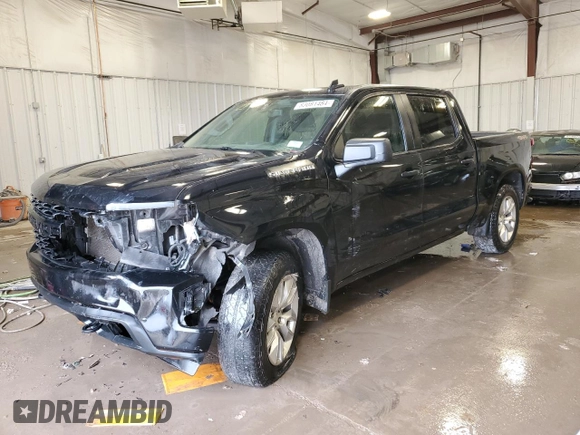 2021 Chevrolet Silverado 1500 Custom with VIN 1GCPYBEH9MZ171784, listed as a Copart auction lot 83081484 with 94,772 mi miles and Salvage Title. Bid and sale history available at DreamBid. Image 1.