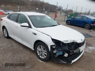 2017 Kia Optima LX with VIN KNAGT4L30H5159907, listed as a IAAI auction lot 41565872 with 84,537 mi miles. Bid and sale history available at carsss.com. Image 1.