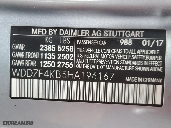 2017 Mercedes-Benz E-Class E 300 Luxury with VIN WDDZF4KB5HA196167, listed as a Copart auction lot 44397015 with NaN miles and Clean Title. Bid and sale history available at carsss.com. Image 13.