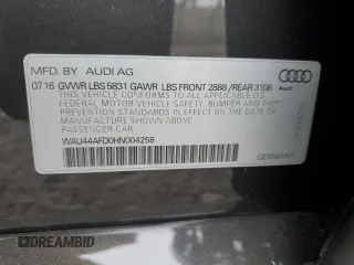 2017 Audi A8 z VIN WAU44AFD0HN004258, wystawiony jako Copart lot #55283985 z przebiegiem 128 059 mil mil oraz Szkoda całkowita • Salvage title. Historia ofert i sprzedaży dostępna na DreamBid. Obrazek 12.