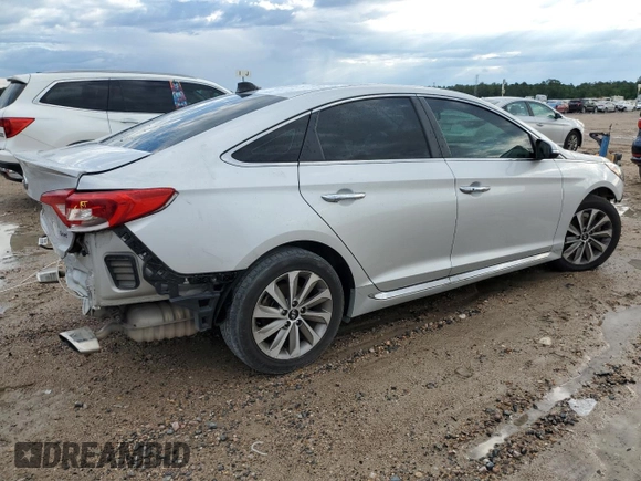2017 Hyundai Sonata Sport with VIN 5NPE34AF0HH518213, listed as a Copart auction lot 56389755 with 123,244 mi miles and Salvage Title. Bid and sale history available at DreamBid. Image 3.
