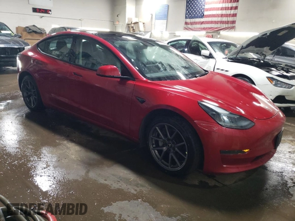 2022 Tesla Model 3 with VIN 5YJ3E1EA8NF289661, listed as a Copart auction lot 52350675 with 153,797 mi miles and Salvage Title. Bid and sale history available at DreamBid. Image 4.