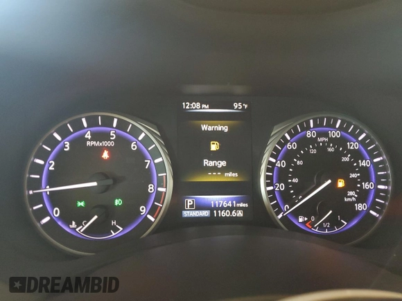 2015 Infiniti Q50 Sport with VIN JN1BV7AP0FM355656, listed as a Copart auction lot 56609315 with 117,641 mi miles and Salvage title. Bid and sale history available at DreamBid. Image 9.