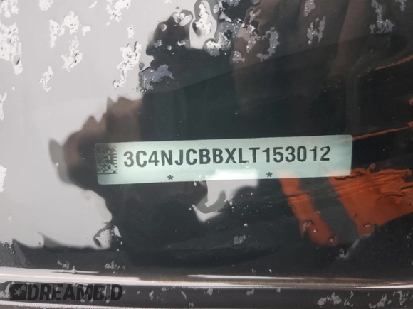 2020 Jeep Compass Latitude with VIN 3C4NJCBBXLT153012, listed as a Copart auction lot 48601875 with 60,850 mi miles and Salvage Title. Bid and sale history available at carsss.com. Image 14.
