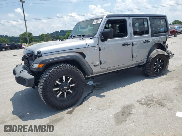 2021 Jeep Wrangler Unlimited Sport with VIN 1C4HJXDG7MW521106, listed as a Copart auction lot 62230955 with 52,358 mi miles and Salvage title. Bid and sale history available at DreamBid. Image 1.
