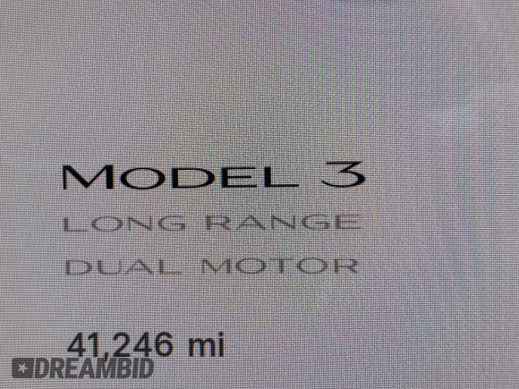 2019 Tesla Model 3 Long Range with VIN 5YJ3E1EB9KF386047, listed as a IAAI auction lot 42215362 with 41,246 mi miles and . Bid and sale history available at DreamBid. Image 7.