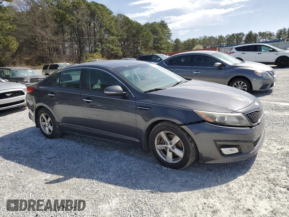 2015 Kia Optima LX with VIN 5XXGM4A71FG456344, listed as a Copart auction lot 47100075 with 143,327 mi miles and Salvage Title. Bid and sale history available at carsss.com. Image 4.