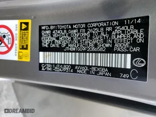 2015 Lexus ES 300h Hybrid with VIN JTHBW1GG9F2086582, listed as a Copart auction lot 43276633 with 105,754 mi miles. Bid and sale history available at carsss.com. Image 12.