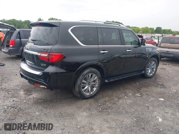 2019 Infiniti QX80 Luxe z VIN JN8AZ2NE9K9232450, wystawiony jako IAAI lot #42171227 z przebiegiem 98 279 mil mil oraz . Historia ofert i sprzedaży dostępna na DreamBid. Obrazek 4.