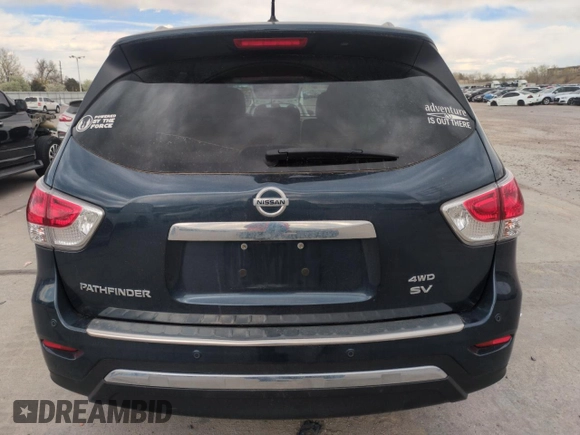 2015 Nissan Pathfinder SV with VIN 5N1AR2MM8FC713945, listed as a Copart auction lot 53490855 with 99,809 mi miles and Salvage Title. Bid and sale history available at carsss.com. Image 6.