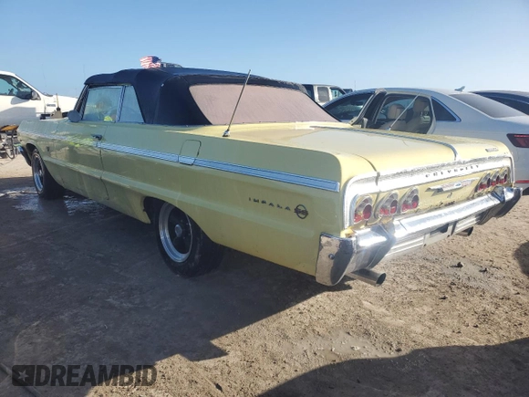 1964 Chevrolet Impala z VIN 41467L179102, wystawiony jako Copart lot #77947844 z przebiegiem 96 809 mil mil oraz Nie do naprawy • Non repairable. Historia ofert i sprzedaży dostępna na DreamBid. Obrazek 2.
