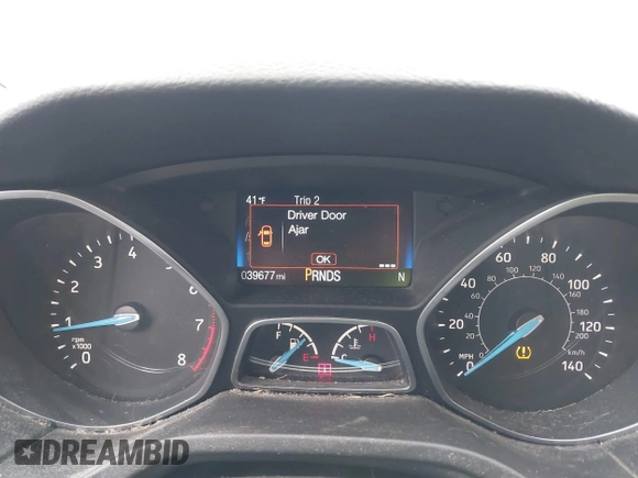 2017 Ford Focus SEL with VIN 1FADP3H28HL297474, listed as a IAAI auction lot 41738873 with 39,677 mi miles. Bid and sale history available at carsss.com. Image 7.