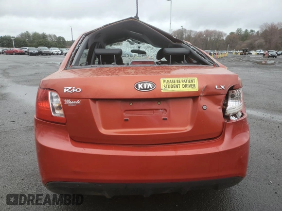 2010 Kia Rio LX with VIN KNADH4A39A6598630, listed as a Copart auction lot 51523545 with 99,896 mi miles and Non Repairable. Bid and sale history available at carsss.com. Image 6.