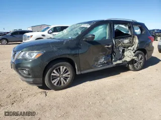 2019 Nissan Pathfinder SV with VIN 5N1DR2MM8KC586105, listed as a Copart auction lot 43481885 with 98,489 mi miles and Salvage Title. Bid and sale history available at carsss.com. Image 1.