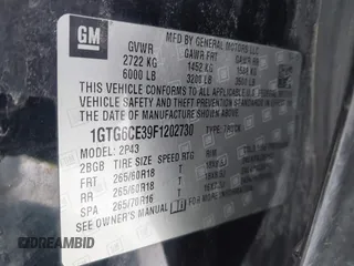 2015 GMC Canyon 4WD SLT with VIN 1GTG6CE39F1202730, listed as a IAAI auction lot 41510275 with 114,444 mi miles. Bid and sale history available at carsss.com. Image 9.
