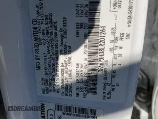 2020 Ford Fusion SE with VIN 3FA6P0HD8LR201264, listed as a Copart auction lot 52190795 with 138,017 mi miles and Salvage Title. Bid and sale history available at carsss.com. Image 12.