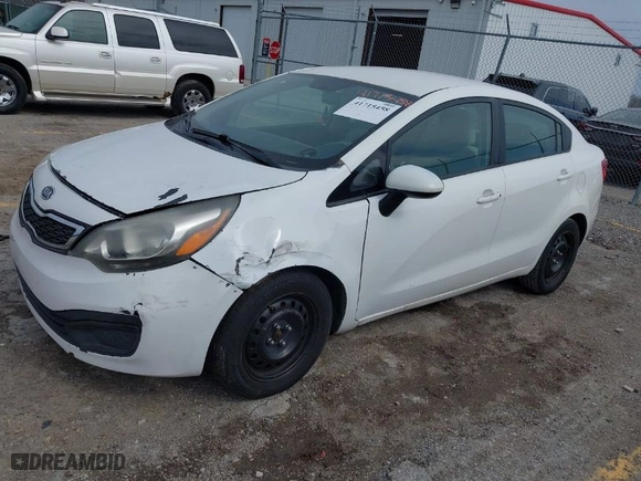 2012 Kia Rio LX with VIN KNADM4A38C6049757, listed as a IAAI auction lot 41715458 with 163,176 mi miles. Bid and sale history available at carsss.com. Image 2.