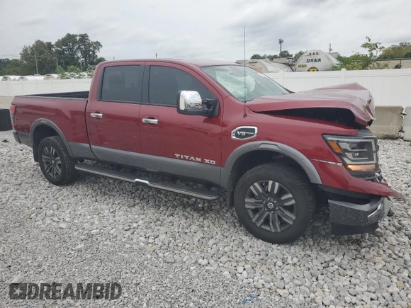 2020 Nissan Titan XD Platinum Reserve with VIN 1N6AA1FB1LN507719, listed as a Copart auction lot 73287624 with 52,892 mi miles and Salvage Title. Bid and sale history available at carsss.com. Image 4.