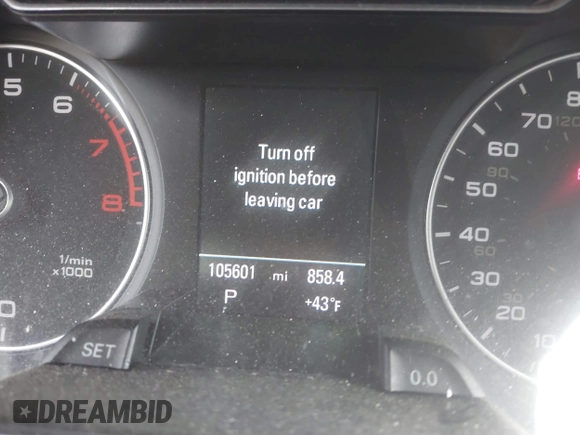 2013 Audi allroad A4 Premium Plus z VIN WA1UFAFL0DA091224, wystawiony jako IAAI lot #41679816 z przebiegiem 105 601 mil mil oraz . Historia ofert i sprzedaży dostępna na DreamBid. Obrazek 7.