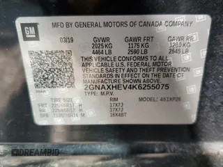 2019 Chevrolet Equinox LS with VIN 2GNAXHEV4K6255075, listed as a Copart auction lot 52241915 with 79,438 mi miles and Salvage Title. Bid and sale history available at DreamBid. Image 15.