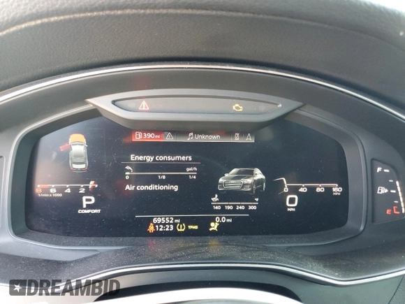 2020 Audi A6 Premium Plus with VIN WAUE8AF27LN051884, listed as a Copart auction lot 45952595 with 69,552 mi miles and Salvage Title. Bid and sale history available at carsss.com. Image 9.