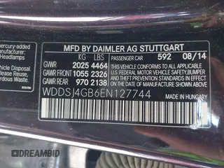 2014 Mercedes-Benz CLA 250 with VIN WDDSJ4GB6EN127744, listed as a IAAI auction lot 42006871 with 189,543 mi miles and . Bid and sale history available at DreamBid. Image 9.