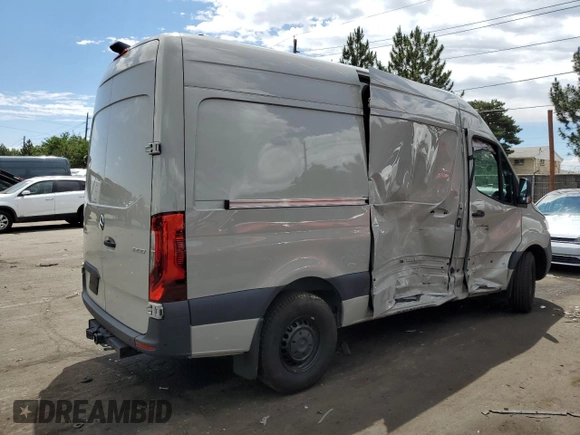 2024 Mercedes-Benz Sprinter with VIN W1Y4NBHY0RT168737, listed as a Copart auction lot 59453224 with 5,717 mi miles and Salvage Title. Bid and sale history available at DreamBid. Image 3.