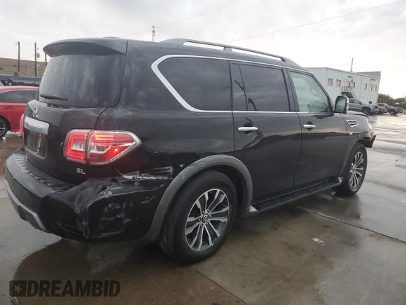 2020 Nissan Armada SL with VIN JN8AY2NC2L9618260, listed as a Copart auction lot 57082664 with 110,695 mi miles and Clean Title. Bid and sale history available at carsss.com. Image 3.