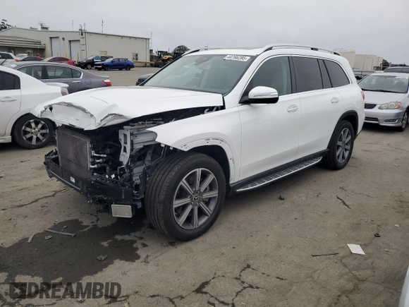 2020 Mercedes-Benz GLS 450 with VIN 4JGFF5KE0LA258527, listed as a Copart auction lot 44766285 with 51,808 mi miles and Salvage Title. Bid and sale history available at DreamBid. Image 1.