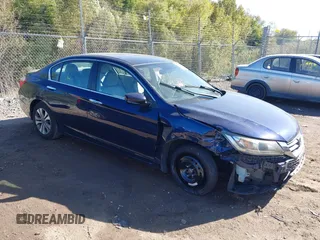 2014 Honda Accord LX z VIN 1HGCR2F32EA283486, wystawiony jako IAAI lot #40386738 z przebiegiem Nie podano mil oraz . Historia ofert i sprzedaży dostępna na DreamBid. Obrazek 1.